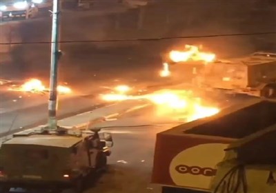 لحظه انفجار بمب در مسیر خودروی ارتش اسرائیل