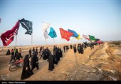حرکت کاروان پیاده‌روی عشاق الحسین (ع)  از سربندر استان خوزستان