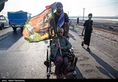 حرکت کاروان پیاده‌روی عشاق الحسین (ع)  از سربندر استان خوزستان