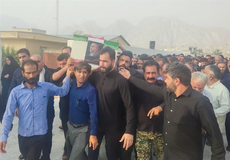 پیکر جانباز و آزاده دفاع مقدس «دوراهکی» در بندر دیر تشییع شد + تصویر