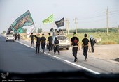 حرکت کاروان پیاده‌روی اربعین از ملاشیه‌ی اهواز