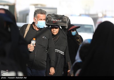 زائران اربعین حسینی در پایانه مرزی شلمچه