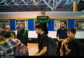 بدرقه زائران اربعین حسینی در ایستگاه راه آهن تهران