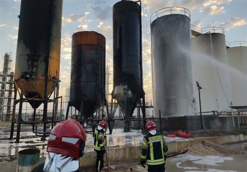 آتش‌سوزی مخازن یک واحد پالایش میعانات نفتی در آشتیان