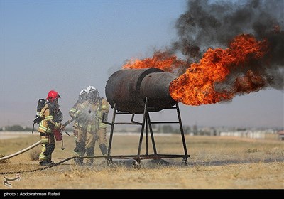 مانور امداد و نجات طرح اضطراری در فرودگاه همدان