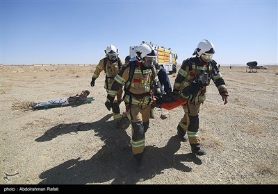 مانور امداد و نجات طرح اضطراری در فرودگاه همدان