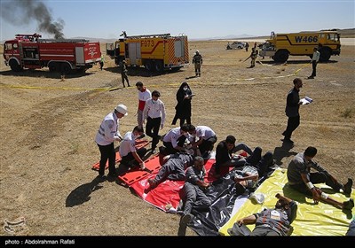 مانور امداد و نجات طرح اضطراری در فرودگاه همدان