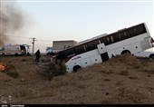 انحراف اتوبوس در قزوین 20 مصدوم و یک فوتی برجا گذاشت