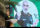 سردار سرلشکر حسین سلامی فرماندهکل سپاه پاسداران انقلاب اسلامی در آیین گردهمایی وابستگان سپاه