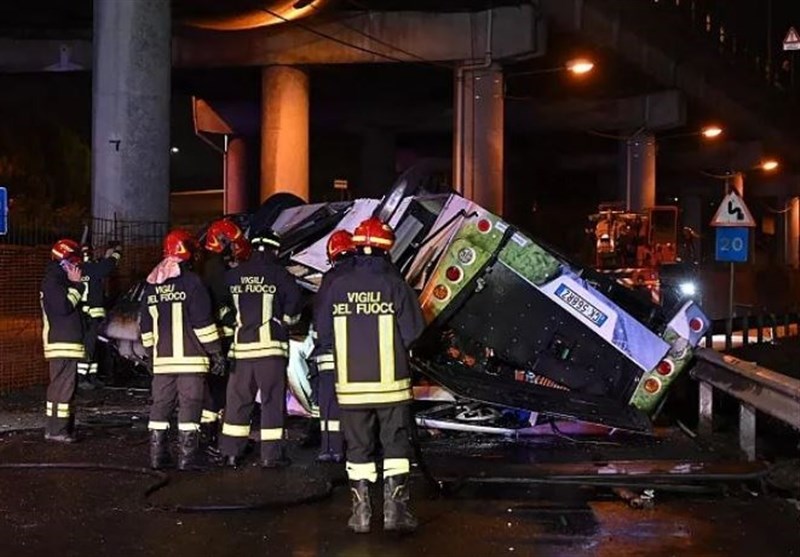 سقوط اتوبوس از روی پل در ونیز ایتالیا 21 کشته برجای گذاشت