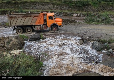 طغیان رودخانه در رحیم آباد گیلان