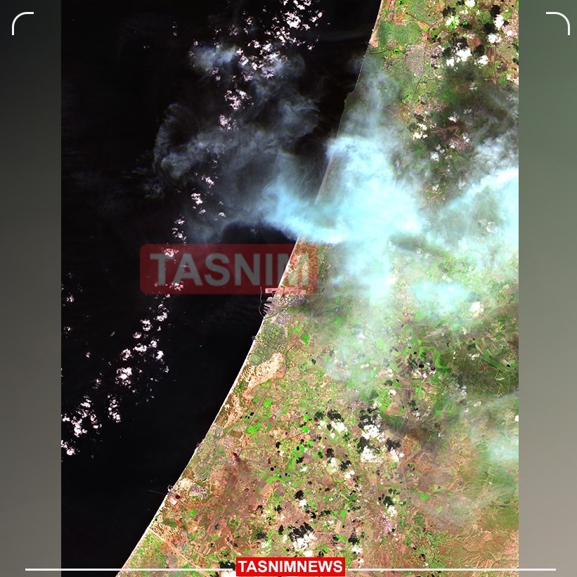 Filistin Direnişinin Tel Aviv ve Sdrot&apos;a Yağdırdığı Yoğun Roket Yağmurunun İlk Uydu Görüntüleri