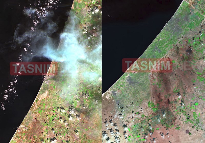 Satellite Images Show Heavy Missile Attacks on Tel Aviv, Sderot