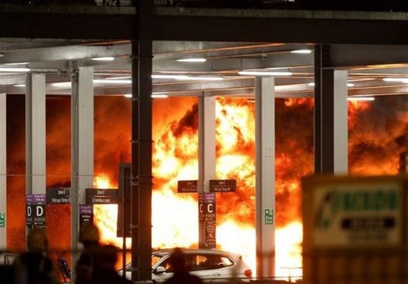 آتش‌سوزی گسترده در فرودگاه لوتون لندن