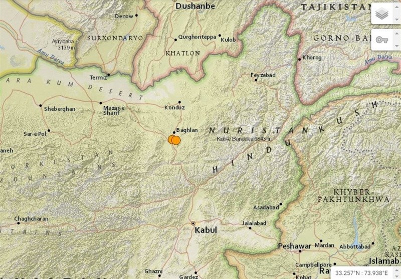 وقوع دو زلزله پیاپی در ولایت «بغلان» افغانستان