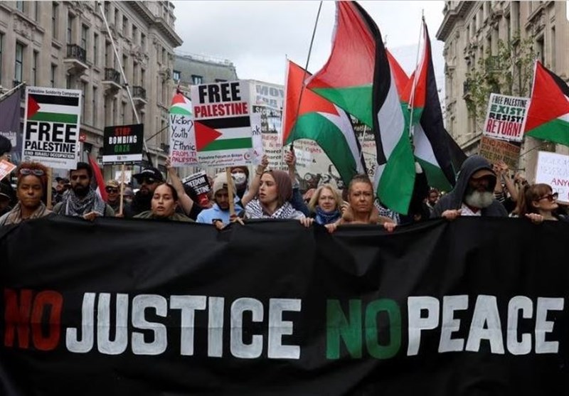 برگزاری تظاهرات حامیان فلسطین در لندن