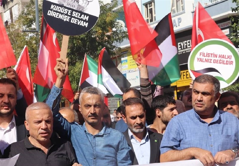 تداوم تجمعات در شهرهای مختلف ترکیه در حمایت از غزه