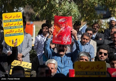 فریاد خشم مردم استان سمنان علیه رژیم کودک‌کش صهیونیستی