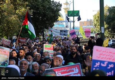 تجمع مردمی در محکومیت جنایات رژیم صهیونیستی در همدان 