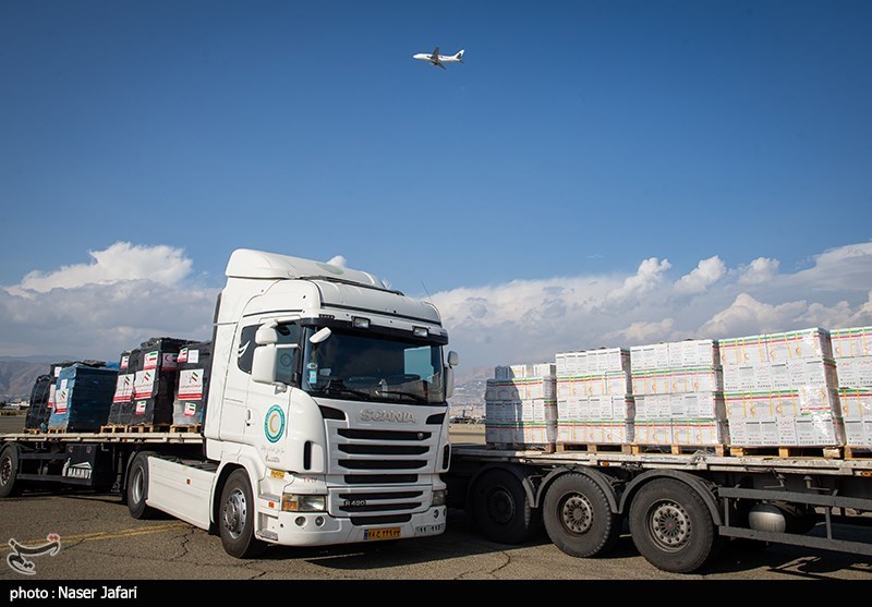 وصول المساعدات الإنسانیة الإیرانیة إلى سکان غزة