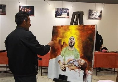 هنرمندان خراسان شمالی رنج‌های مردم غزه را به تصویر کشیدند