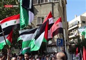 تجمعات مردمی در دمشق؛ خبری از «قوانین بین‌المللی» و «مداخلات بشردوستانه» در غزه نیست/گزارش اختصاصی