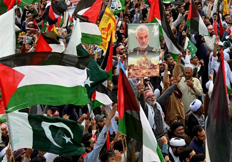 تظاهرات احزاب اسلامی پاکستان علیه رژیم صهیونیستی و آمریکا