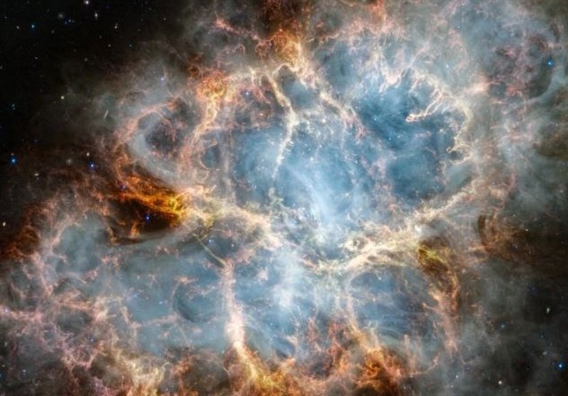 تصویر تلسکوپ فضایی جیمز وب ناسا از سحابی خرچنگ و مقایسه آن با تصویر سال 2005 تلسکوپ هابل