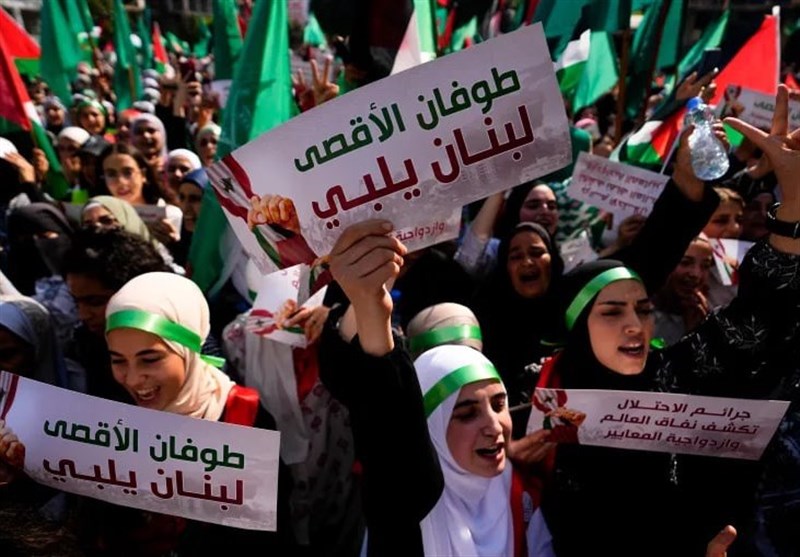 Protesters in Beirut Denounce Western Support for Israeli Bombardment of Gaza