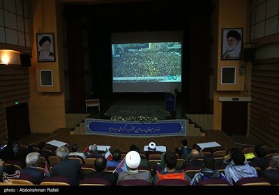 گردهمایی تماشای سخنان سیدحسن نصرالله در همدان