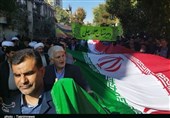 شکوه راهپیمایی 13 آبان در ‌استان زنجان/ مردم جنایات اسرائیل را محکوم کردند + فیلم