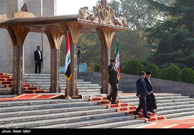 مراسم استقبال رسمی رئیس جهور از نخست وزیر عراق