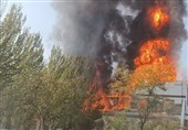 آتش‌سوزی عجیب در پل هوایی مشهد + فیلم