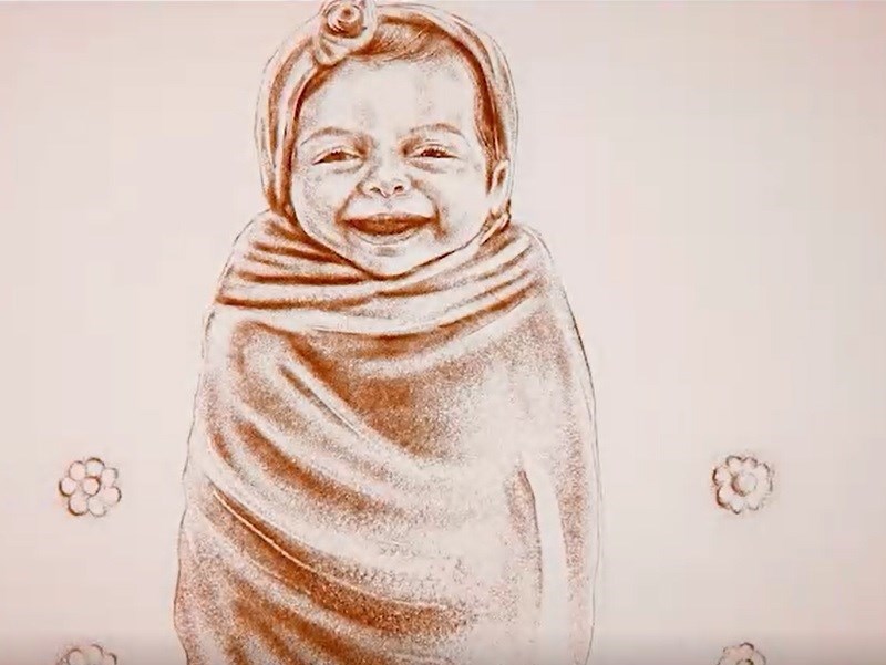نقاشی شنی «محیا»|داستان دل‌هایی که خون شد