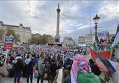 Pro-Palestine Protesters Gather outside Defense Firm&apos;s London Offices