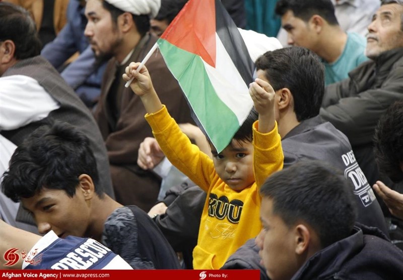 گردهمایی مهاجرین ساکن قم در حمایت از مردم مظلوم غزه