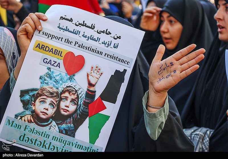 تجمع فلسطینی مردم خراسان شمالی/ جنایات علیه کودکان مظلوم غزه را متوقف کنید + فیلم