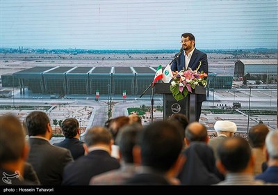 سخنرانی مهرداد بذرپاش وزیر راه و شهرسازی در مراسم افتتاح پایانه جدید فرودگاه بین‌المللی کیش