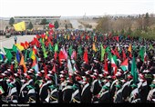 رزمایش اقتدار بسیجیان در حمایت از مردم مظلوم غزه -مشهد