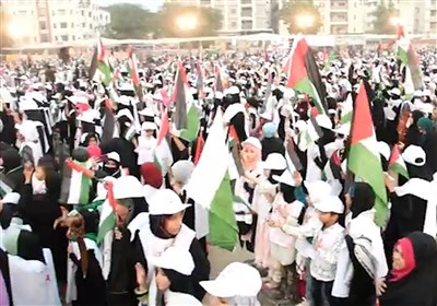 حضور کودکان و نوجوانان پاکستانی در حمایت ازکودکان غزه