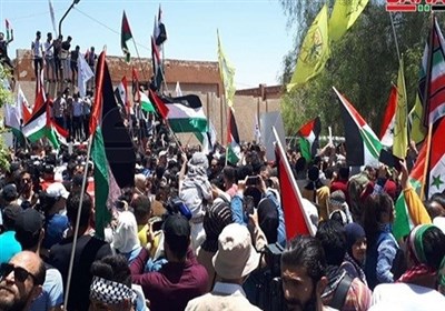 تجمعات مردمی در دمشق؛ خبری از «قوانین بین‌المللی» و «مداخلات بشردوستانه» در غزه نیست