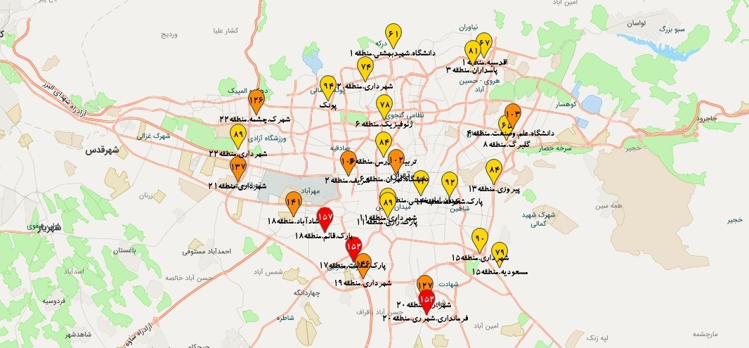 کیفیت هوای تهران , شرکت کنترل کیفیت هوا , آلودگی هوای تهران , 