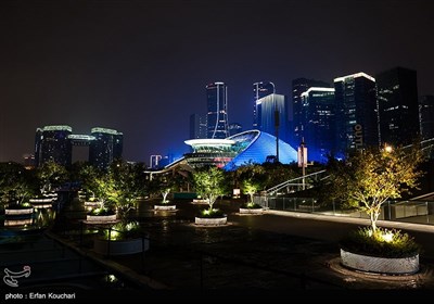 نمایی از شهر هانگژو در شب