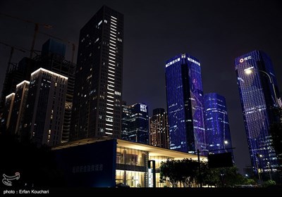 نمایی از شهر هانگژو در شب