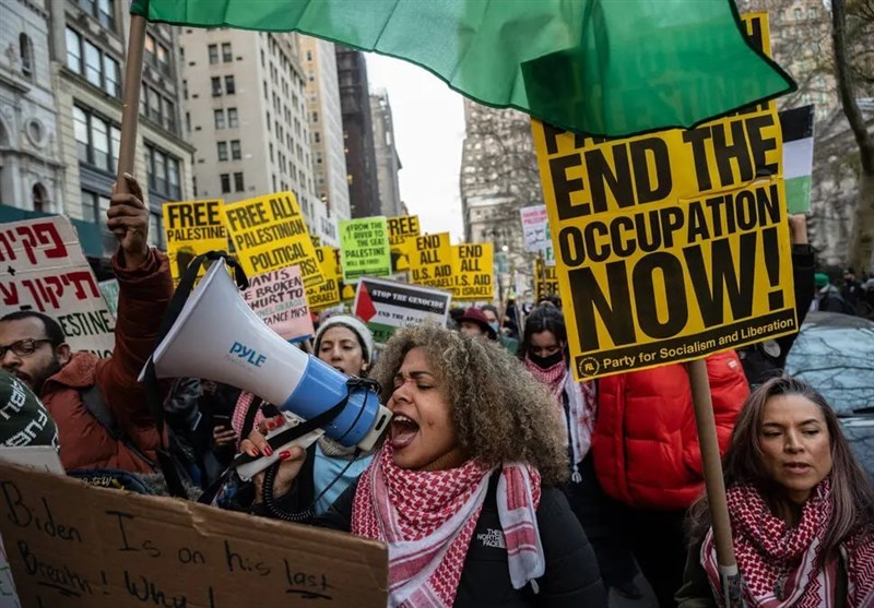 تجمع هزاران نفری در نیویورک برای حمایت از فلسطین