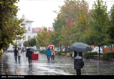 بارش باران در رشت