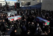 مراسم تشییع پیکر مطهر 12 شهید گمنام دفاع مقدس و 2 شهید حادثه تروریستی راسک