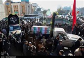 مراسم تشییع پیکر مطهر 12 شهید گمنام دفاع مقدس و 2 شهید حادثه تروریستی راسک