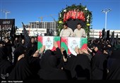 مراسم تشییع پیکر مطهر 12 شهید گمنام دفاع مقدس و 2 شهید حادثه تروریستی راسک