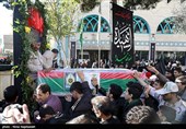 مراسم تشییع پیکر مطهر 12 شهید گمنام دفاع مقدس و 2 شهید حادثه تروریستی راسک